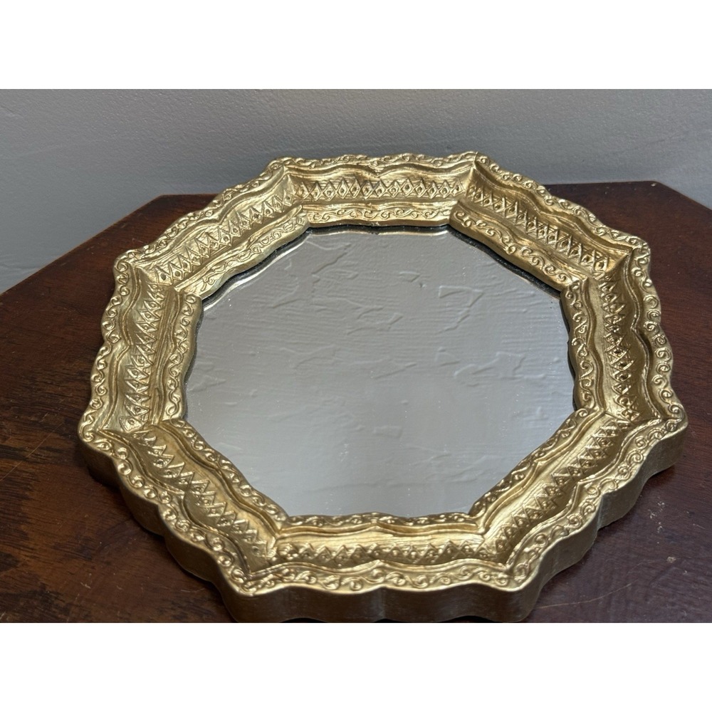 VTG Hollywood Regency Octagon Home Décor Mirror Burwood Gallery Wall ~6"